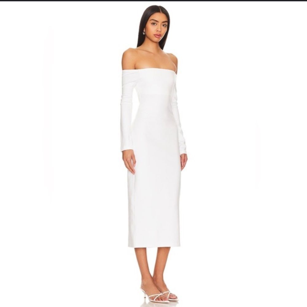 New Enza Costa Off-Shoulder Ankle Dress In Off White Small Revolve